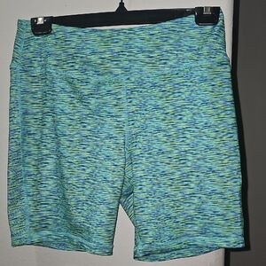 Women's Athletic Shorts in Blue and Green